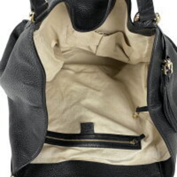 Gucci Soho Shoulder Bag Tote Interlocking GG Leather Black - Picture 6 of 6